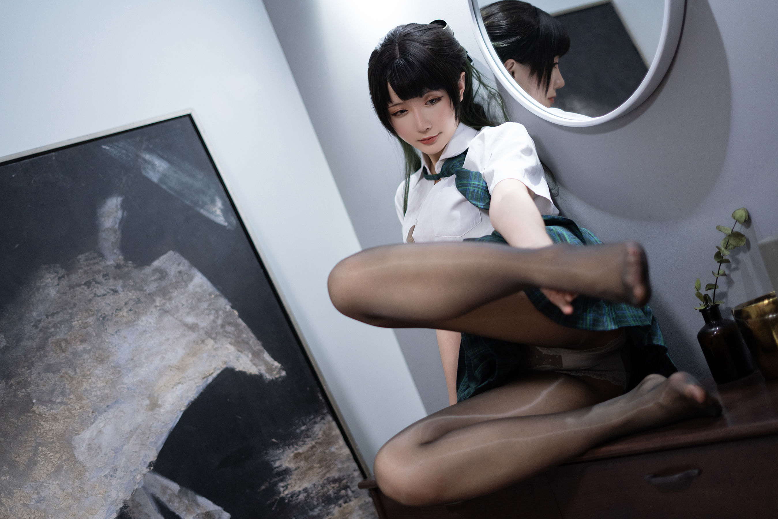 [COS写真]星之迟迟–JK-绿插图5